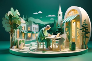 tłumacz języka chorwackiego pracuje na chorwackiej ulicy. Halo Split